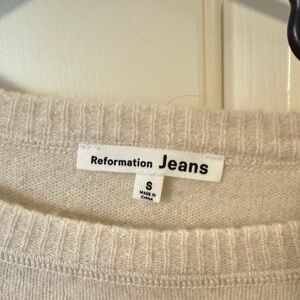 Reformation Cream Crewneck Knit Sweater